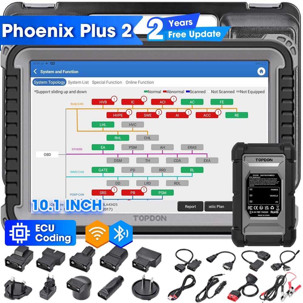 2026 TOPDON Phoenix Plus 2 Online Coding Car Full System Diagnostic Scanner Tool
