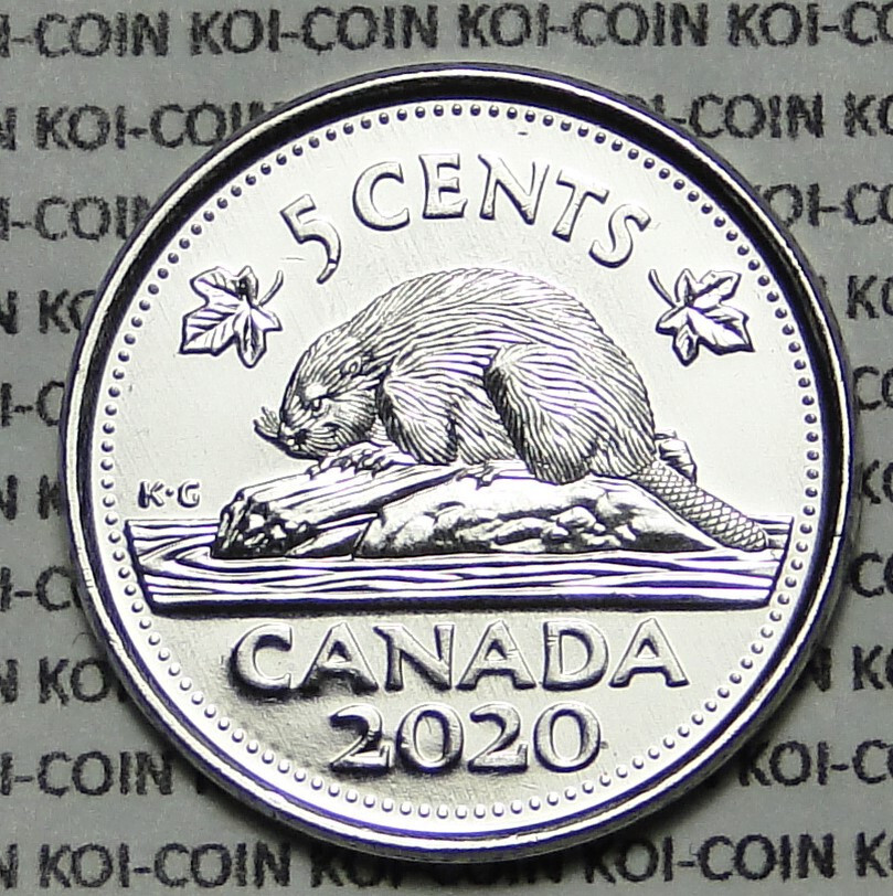 BU UNC Canada 2020 nickel beaver five 5 cent 5c coin from roll Uncirculated