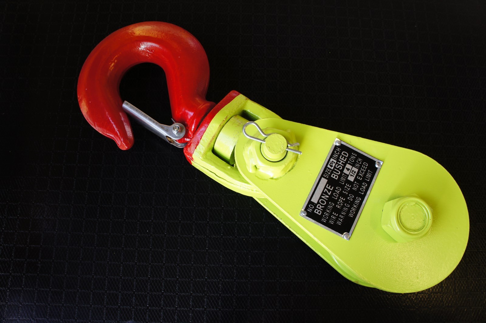 Snatch Block w Hook 4 Ton 4 1/2" f Flat Bed Wrecker Tow Truck Recovery 4x4 Cable