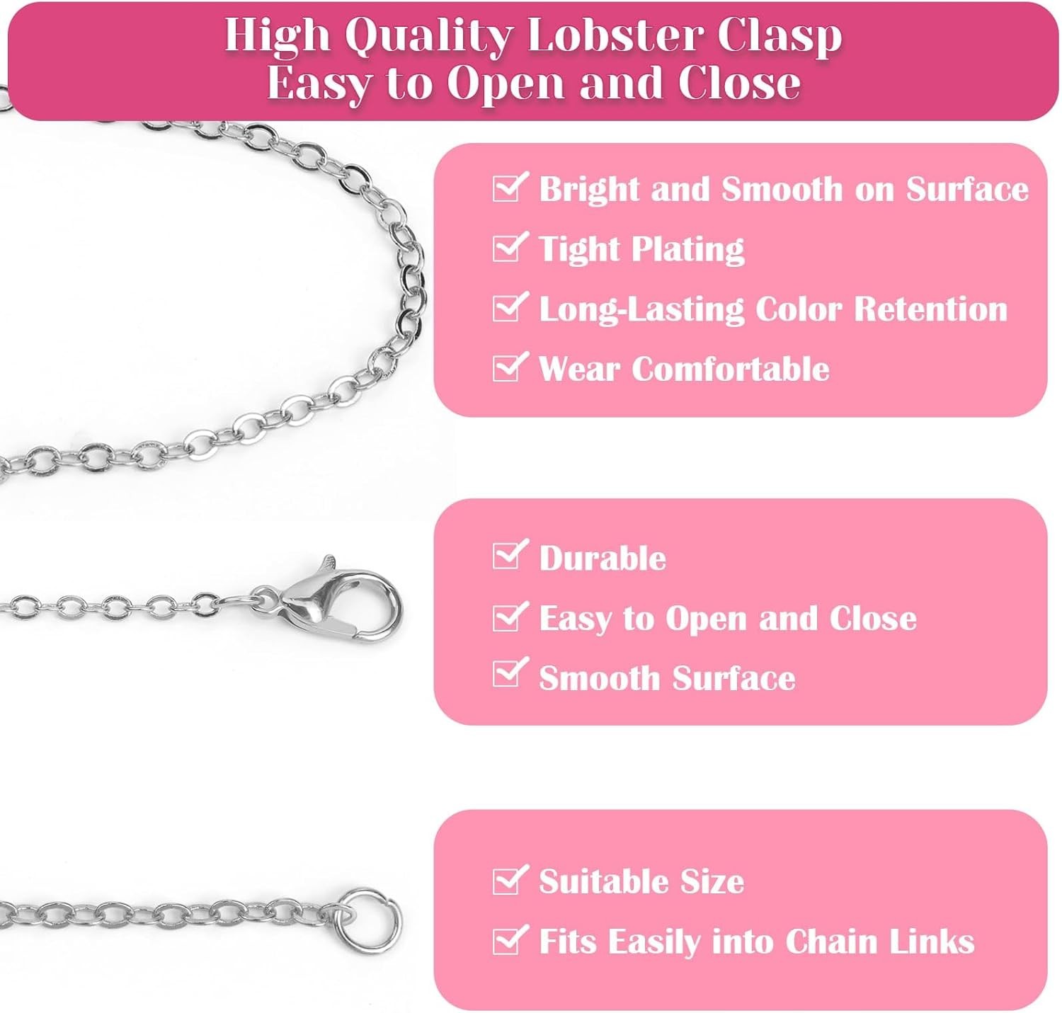 Chains for Jewelry Making, 60ft Jewelry Making Chains for Necklace with Pliers..