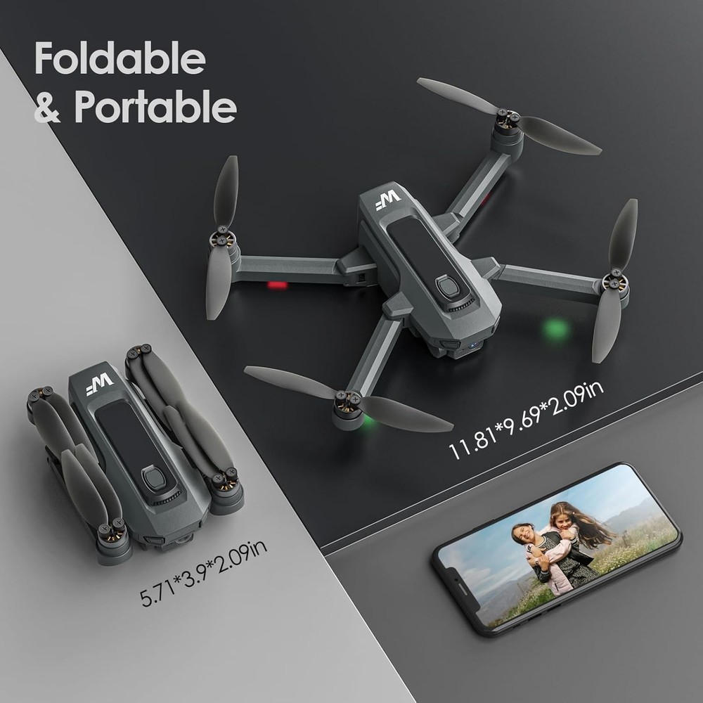 WF20 Foldable Drone 1080P FPV Camera 2 Batteries Headless Mode Beginner