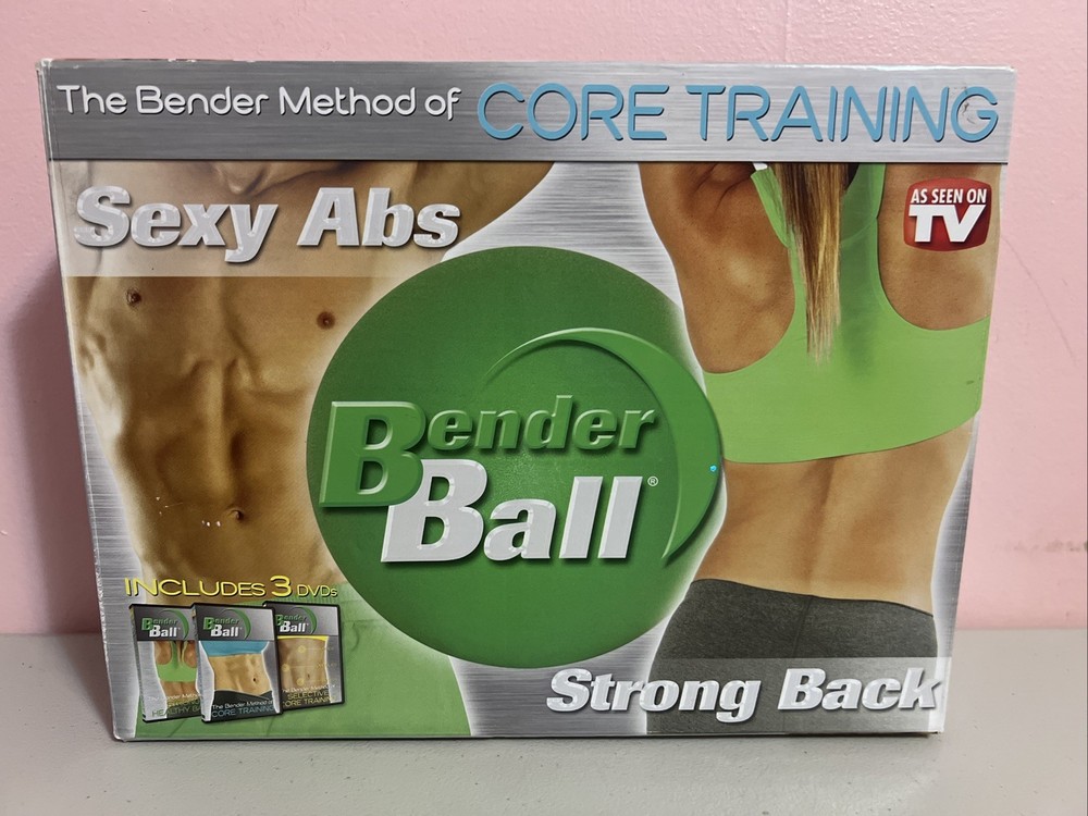 NEW BENDER METHOD BENDER BALL Core Abs Back Training Workout Kit 3 DVDs & Ball