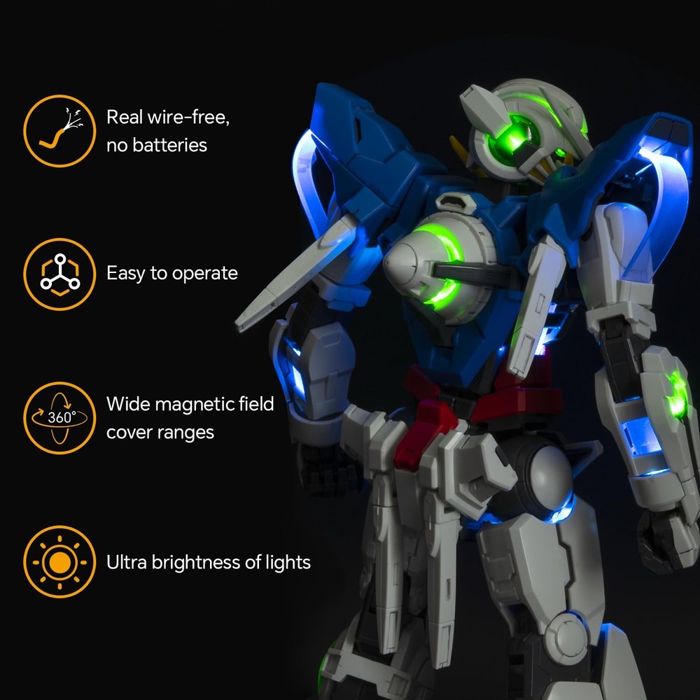 GEN 5th Wireless LED Light Kit for Gundam Models, with Interlocking Display B...