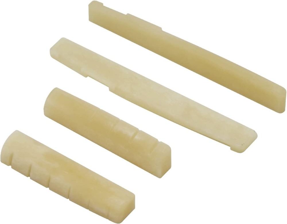 Acoustic Guitar Bridge & Nut 6-String Unbleached Natural Bone 2 Pair
