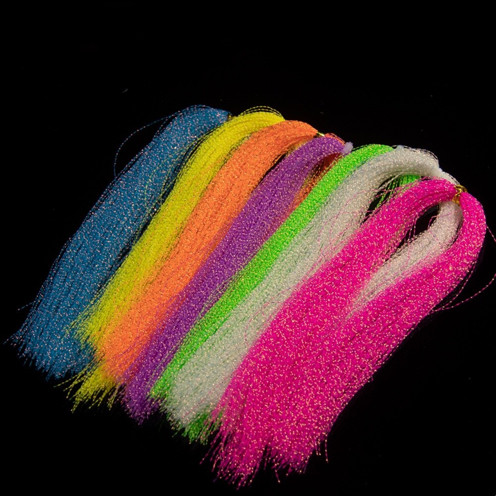 2pack Luminous Flash Tinsel Twisted Flashabou Fly Tying Assist Jig Hook Material