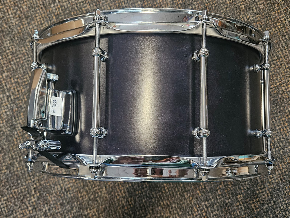 SJC 2023 Custom Maple 7x14 Black Lacquer with Chrome Hardware