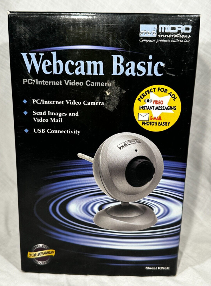NEW Vintage Micro Innovations Basic Webcam PC/Internet USB Video Camera IC50C