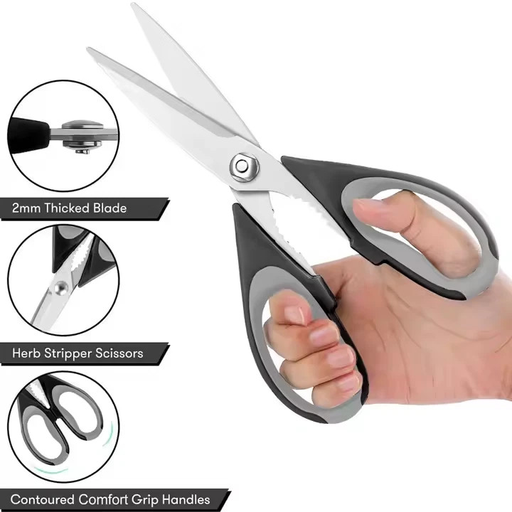2X Heavy Duty Kitchen Shears Stainless Steel Kitchen Scissors Ultra Sharp Multi