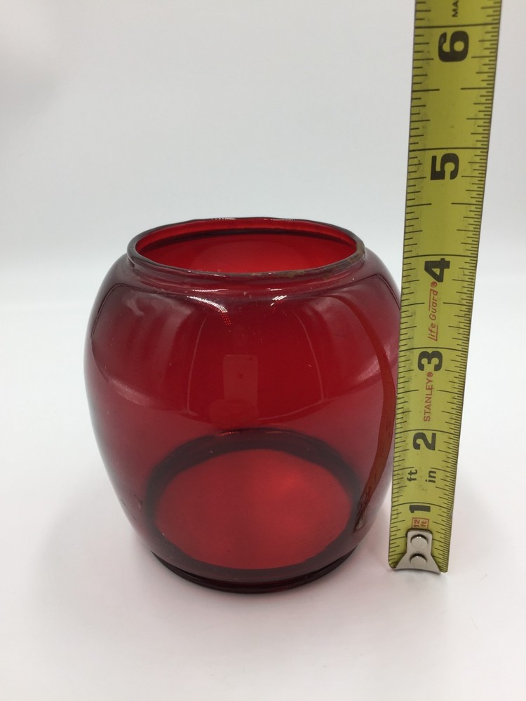 Ruby Red Replacement Railroad Lantern Globe 4" Tall Unbranded