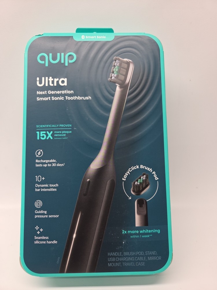Quip Ultra Next Generation Smart Sonic Toothbrush Eclipse/Black NEW