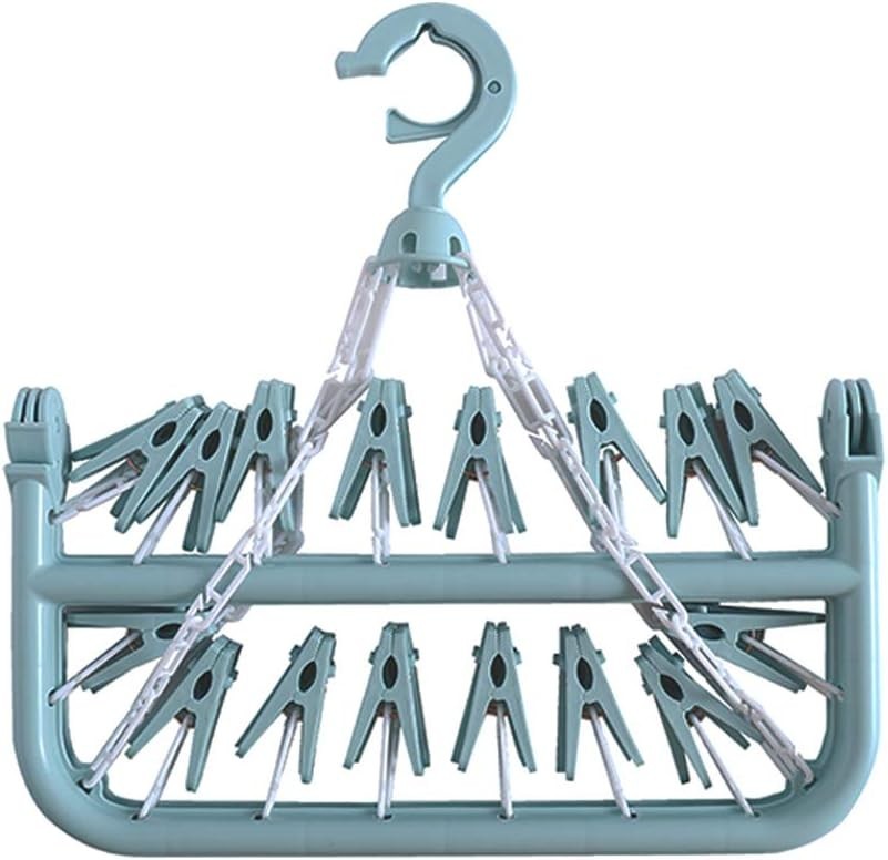 Lightweight 32-Clip Hanging Drying Rack: Foldable & Easy Storage Solution