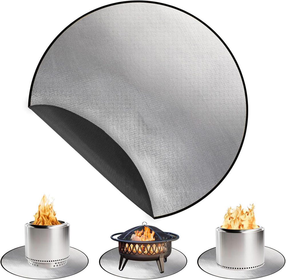 36" round Fire Pit Mat for Solo Stove Bonfire,4-Layer Double-Sided Fireproof Hea