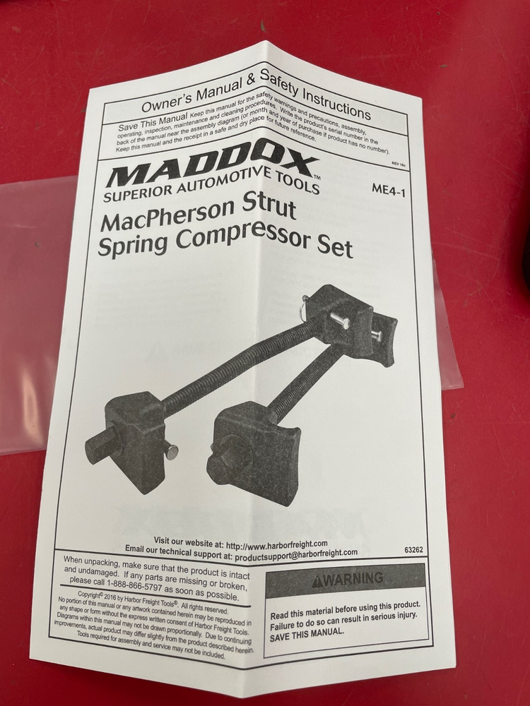 MADDOX MacPherson Strut Spring Compressor Set ME4-1 **NIB**