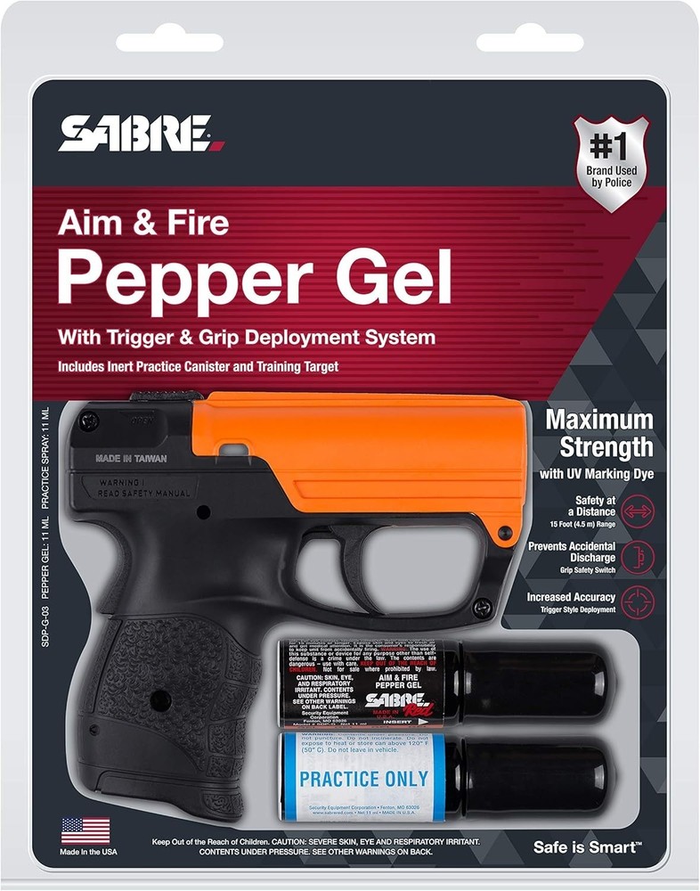 RELIABLE Aim and Fire Pepper Gel - 15-Foot Range, Train & Defend Effectively
