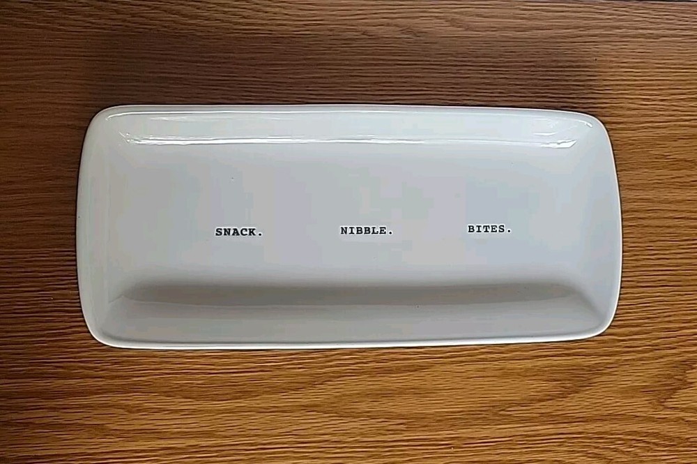 Rae Dunn Platter Tray Plate Rectangular - Snack Nibble Bite By Magenta