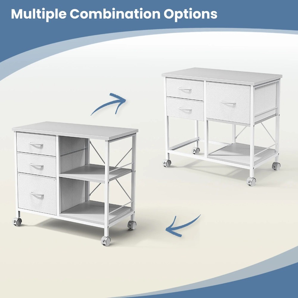 Fabric Lateral Filing Storage for A4/Letter Size, White