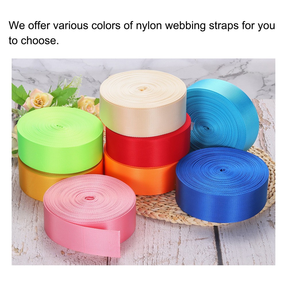 Flat Nylon Webbing Strap 2 Inch 10 Yards Iron Gray for Backpack