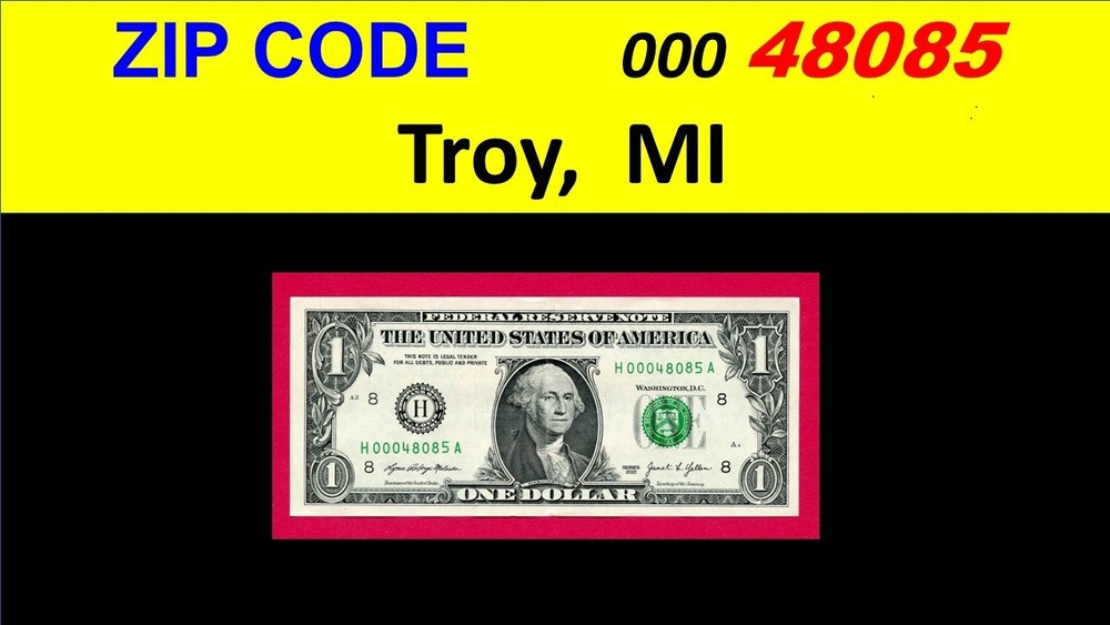 ZIP code == 48085 ==  Troy , MI  == cool note == ==  00048085 == ==