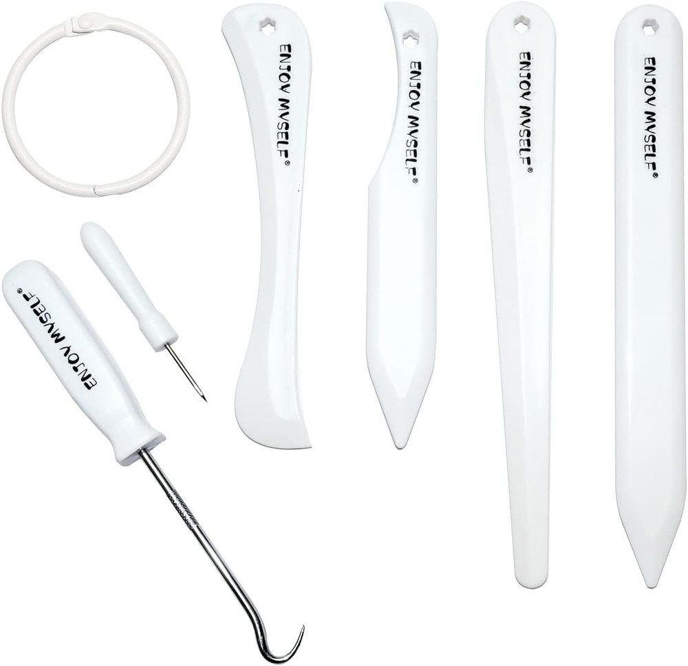 7Pcs Bone Folder and Scoring Tool, Paper Folding Tool, Bone Origami Creaser for