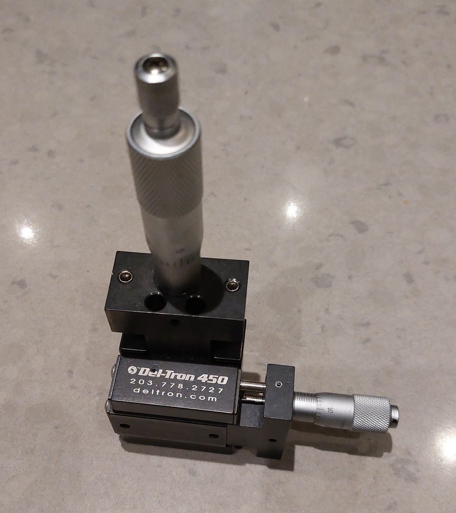 Del-Tron 450 & 451 combination XY Linear Positioning Stage Micrometer