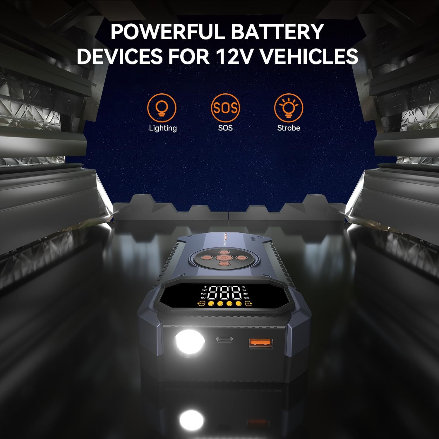 Geeneu Jump Starter with Air Compressor, 8000A Portable Car Battery Booster 12V