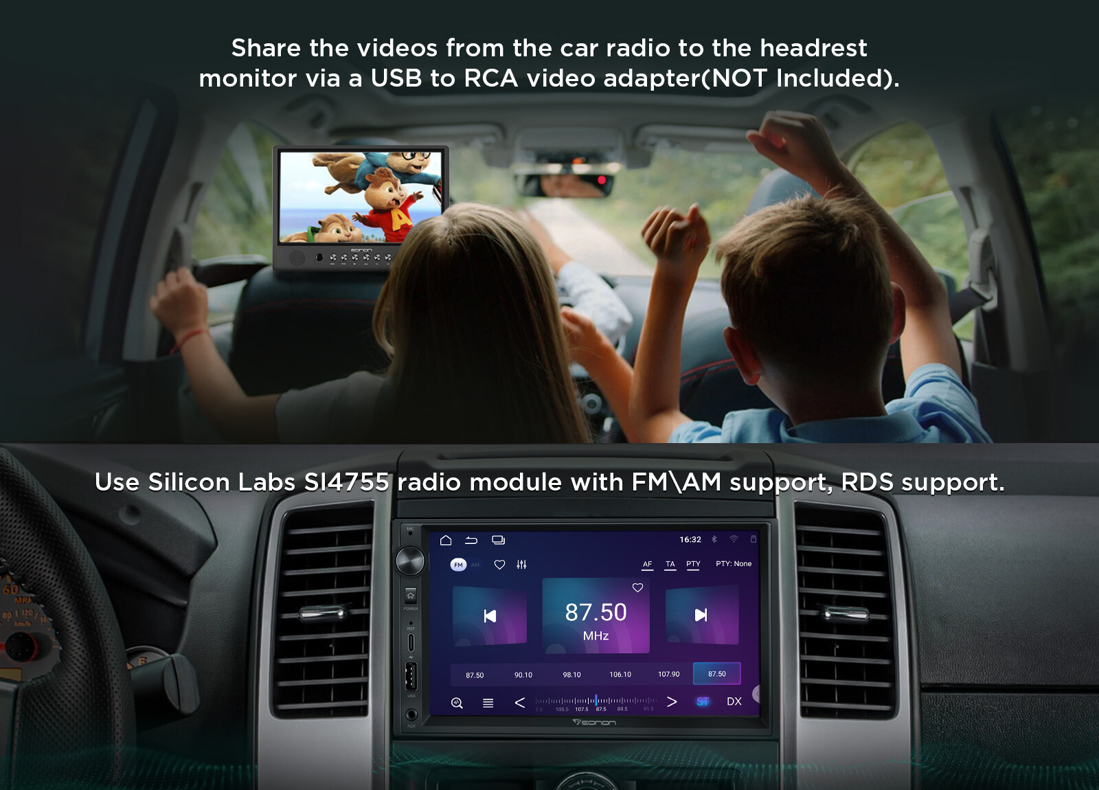 Universal 7" Car Stereo Double DIN Android 13 GPS Navi Navigation CarPlay Radio