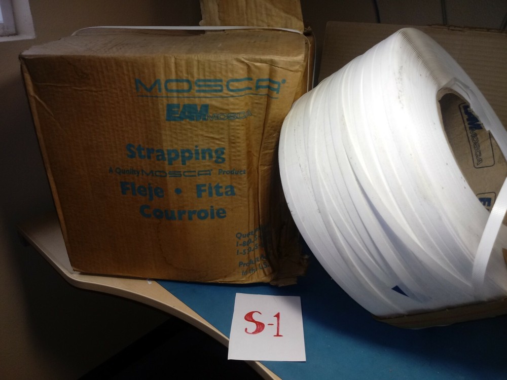 2 Rolls Eam Mosca 12mm Polyprop Strapping PP1250 8" x 8" core