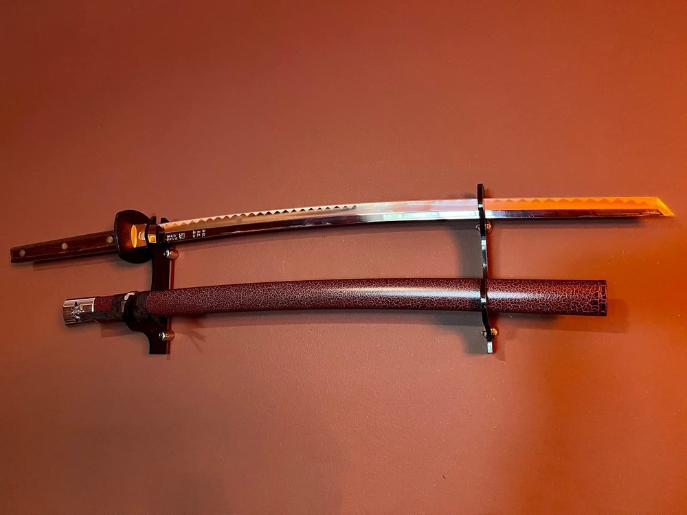 Sword stand, sword hook, acrylic two-layer wall mounted samurai sword stand d...