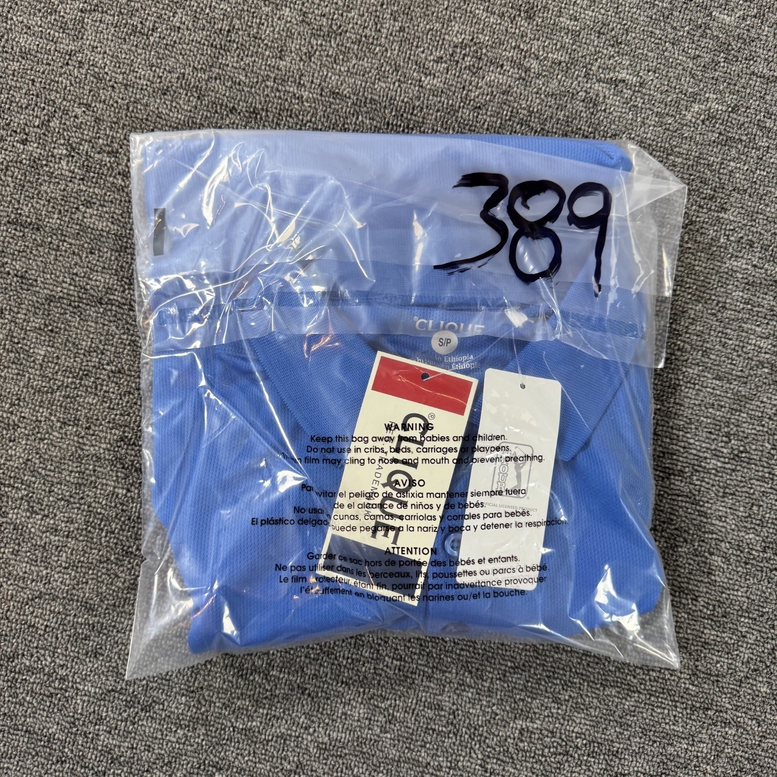 TPC Sawgrass The Players Men's Small Blue Long Sleeve Golf Polo