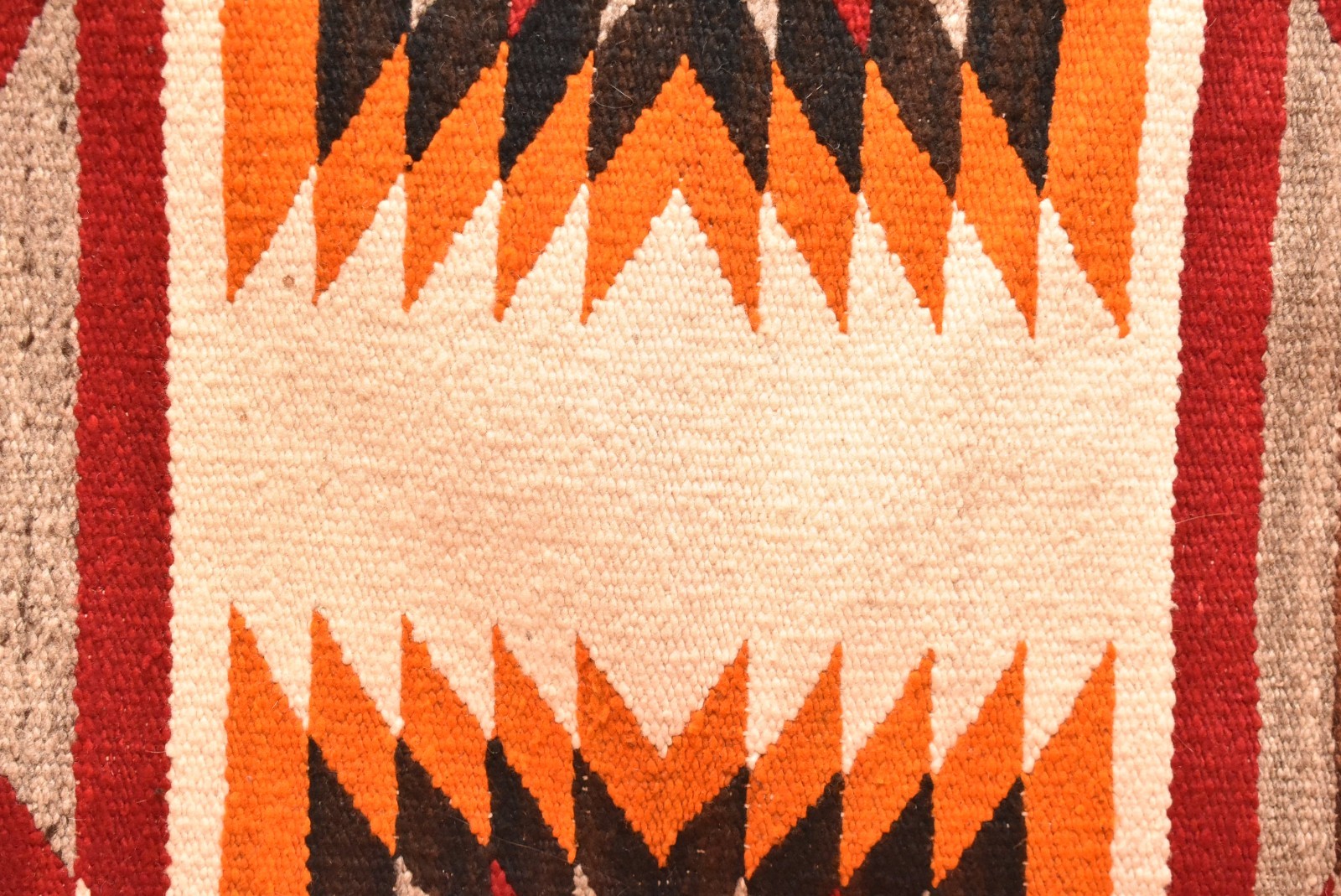 Antique Navajo Rug Textile Native American Indian Eye Dazzler Weaving 37x20 VTG