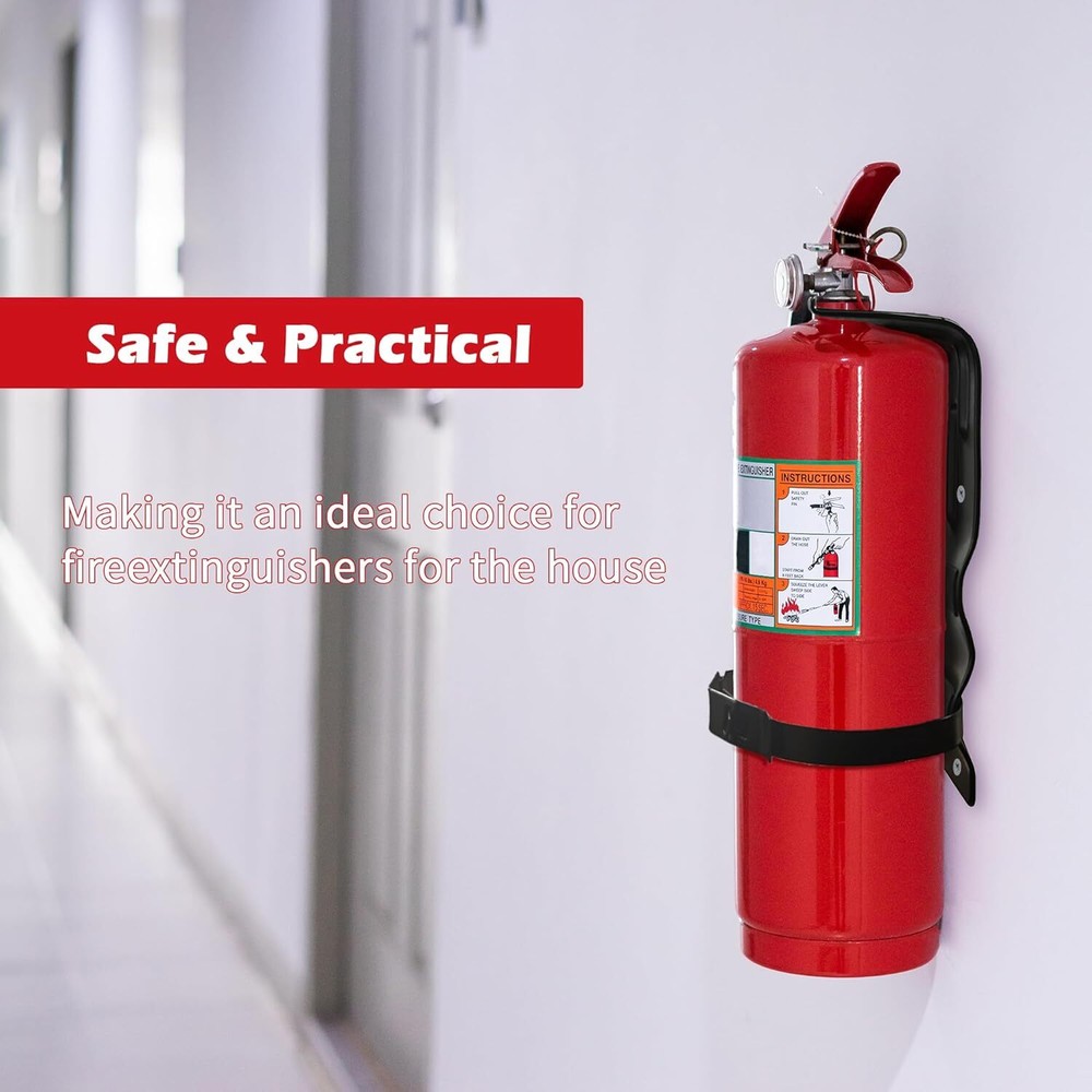 2 Pack Fire Extinguisher Brackets- 5 LB Wall Mount Black