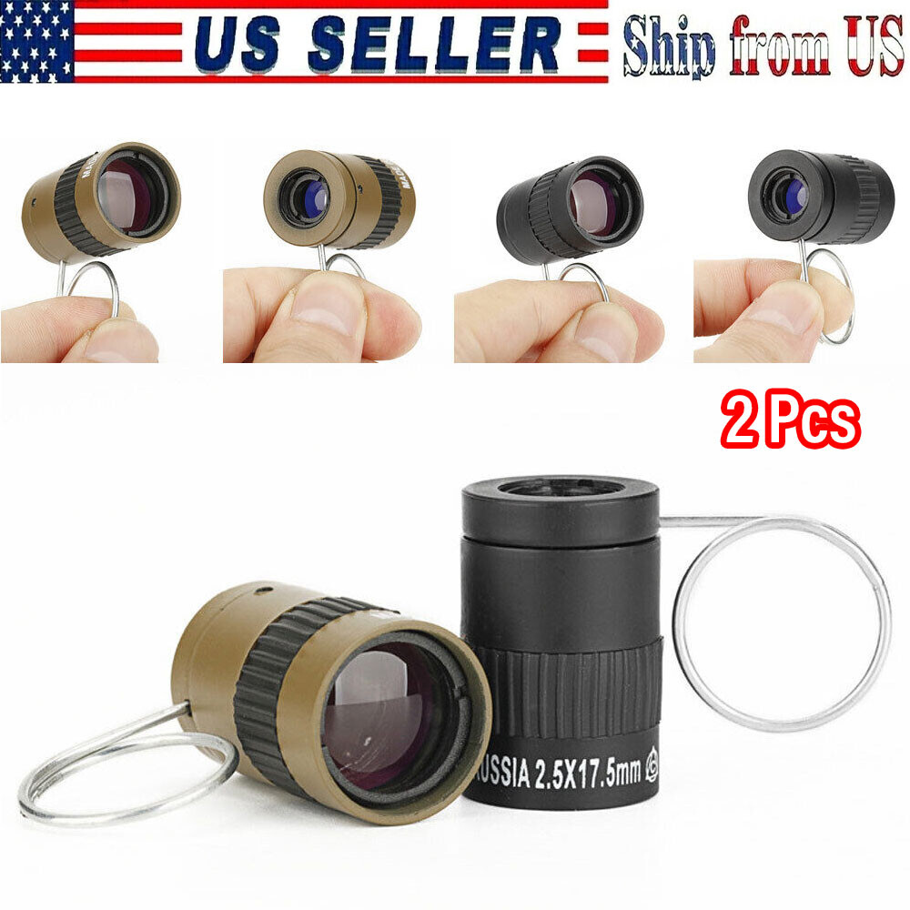 2Pack Tactical Monocular Telescope 2.5x17.5mm Ultra Miniature Handheld Telescope