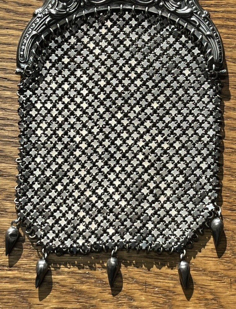 Ornate Victorian Sterling Belt Hook Chatelaine Purse Monogram