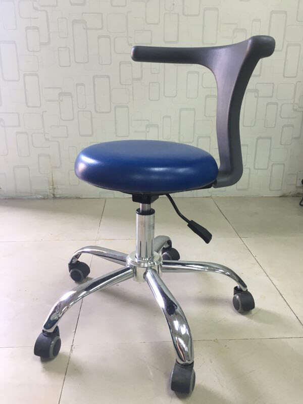 ADJUSTABLE MEDICAL DENTAL CHAIR WITH STOOL COMBINATION BLUE Hard Leather