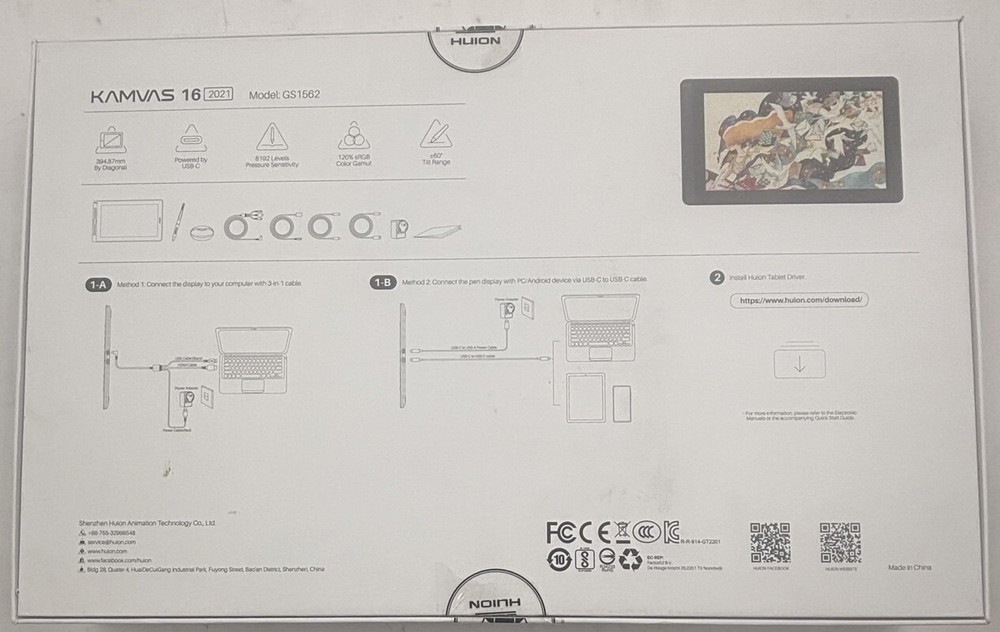 HUION KAMVAS 16 2021 GRAPHICS DRAWING TABLET