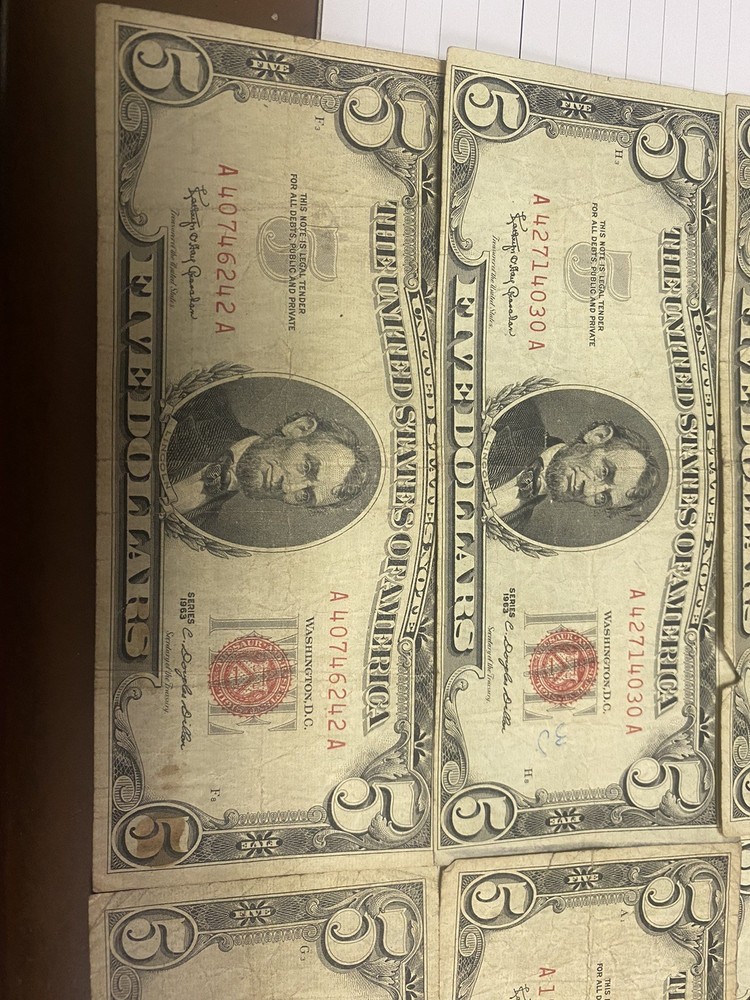 10pcs $5 Red Seal United States Notes****