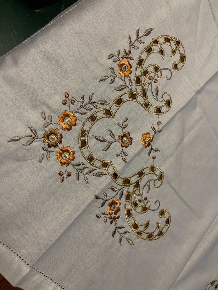 Greek embroidered square table decorative topper