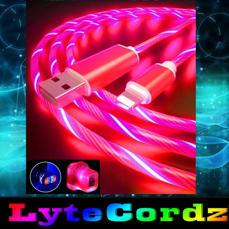 LED Light Up Charging Charger Cable USB Data Cord iPhone Android Type C Phone