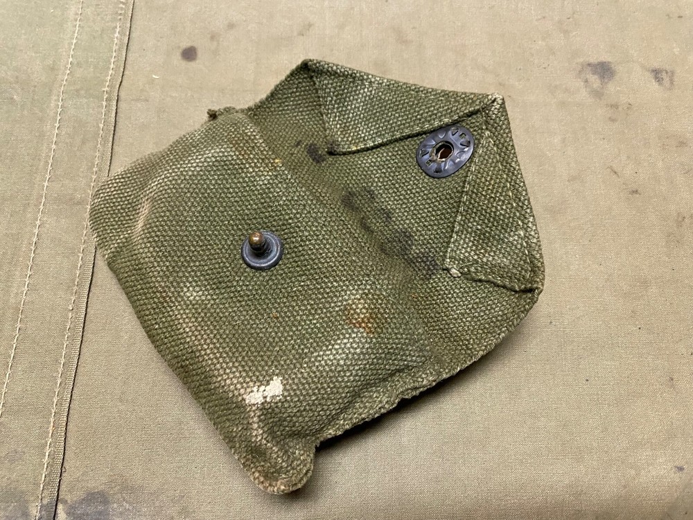 ORIGINAL WWII US ARMY INFANTRY M1942 FIRST AID CARLISLE BANDAGE CARRY BELT POUCH