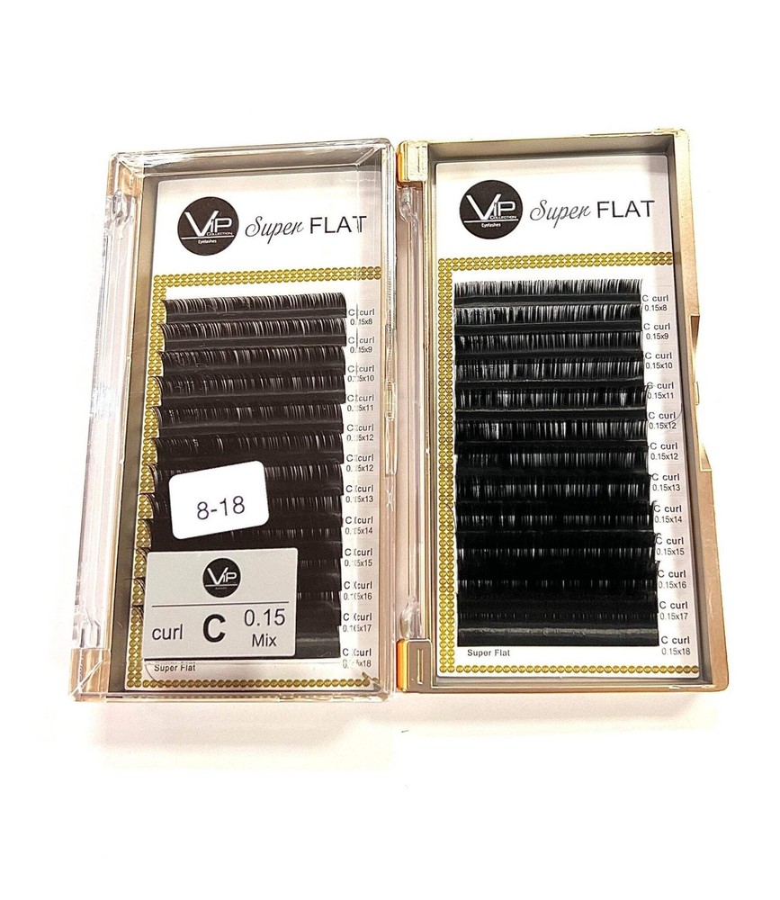 VIP Eyelashes - Super Flat Extensions - 12 lines - 0.15 C