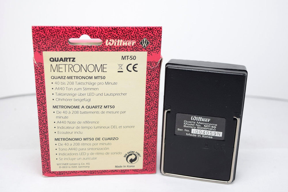 Wittner MT50 Quartz Metronome with Earplug Open Box Tested
