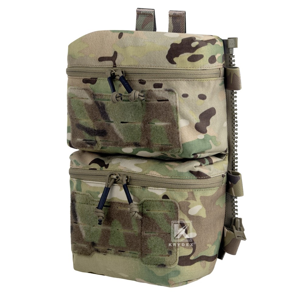 Krydex Tactical Back Panel Double Pouch Zip On Backpack for V5 vest