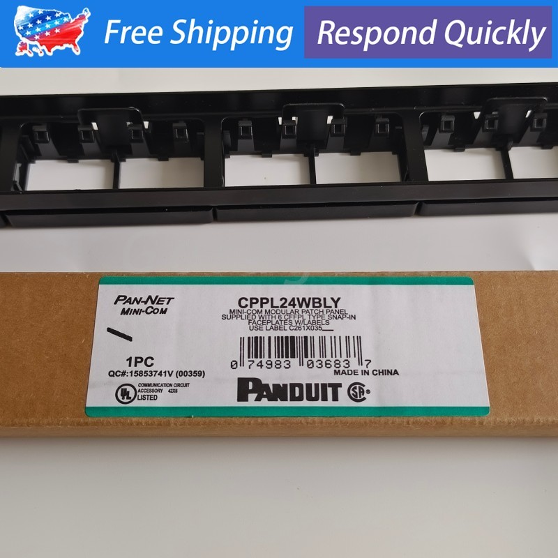 NEW In Box For Panduit CPP24WBLY 24Port Mini-Com Modular Patch Panel US