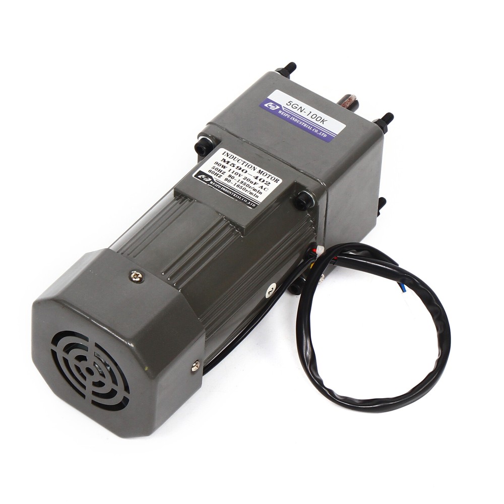 90W AC Gear Motor Electric Motor Variable+Speed Controller Single-phase 1:100