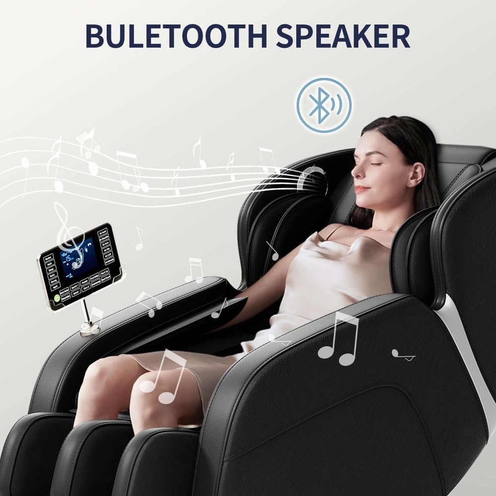 Full-Body Zero Gravity Massage Chair with Deep Tissue Rollers, Lcd, Touchscreen