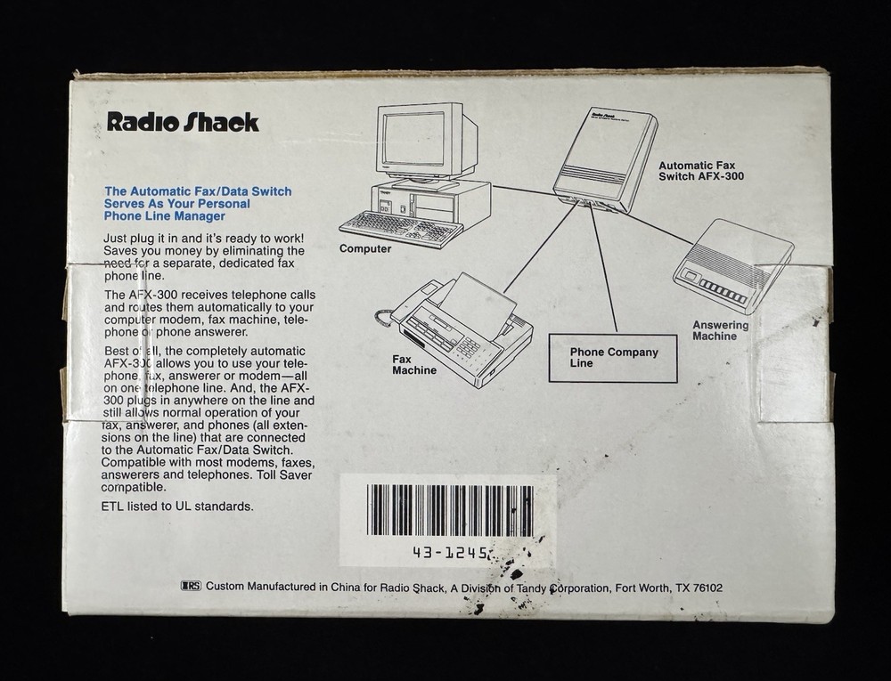 Radio Shack Automatic Fax/Data Switch AFX-300