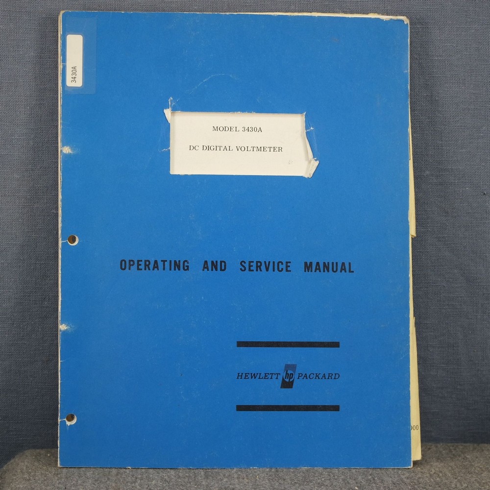 HP 3430A DC Digital Voltmeter Operating & Service Manual With Schematics