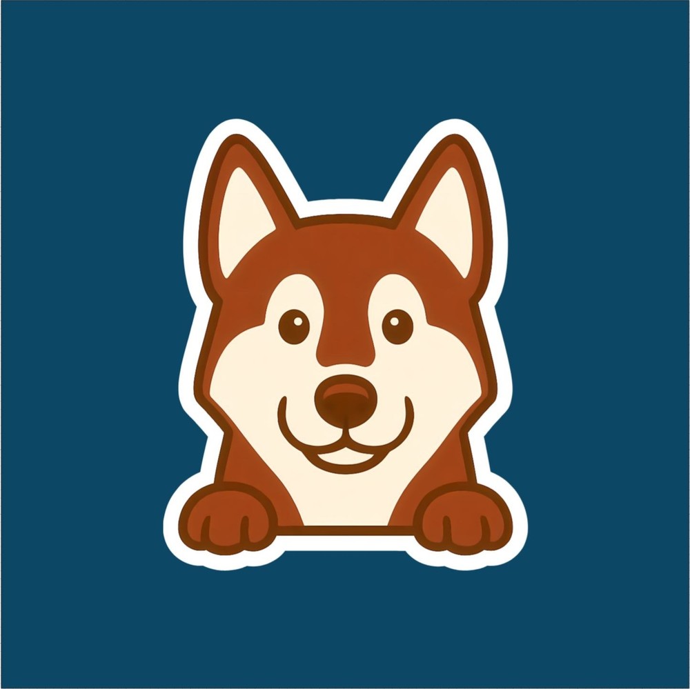 Husky Peeking Sticker