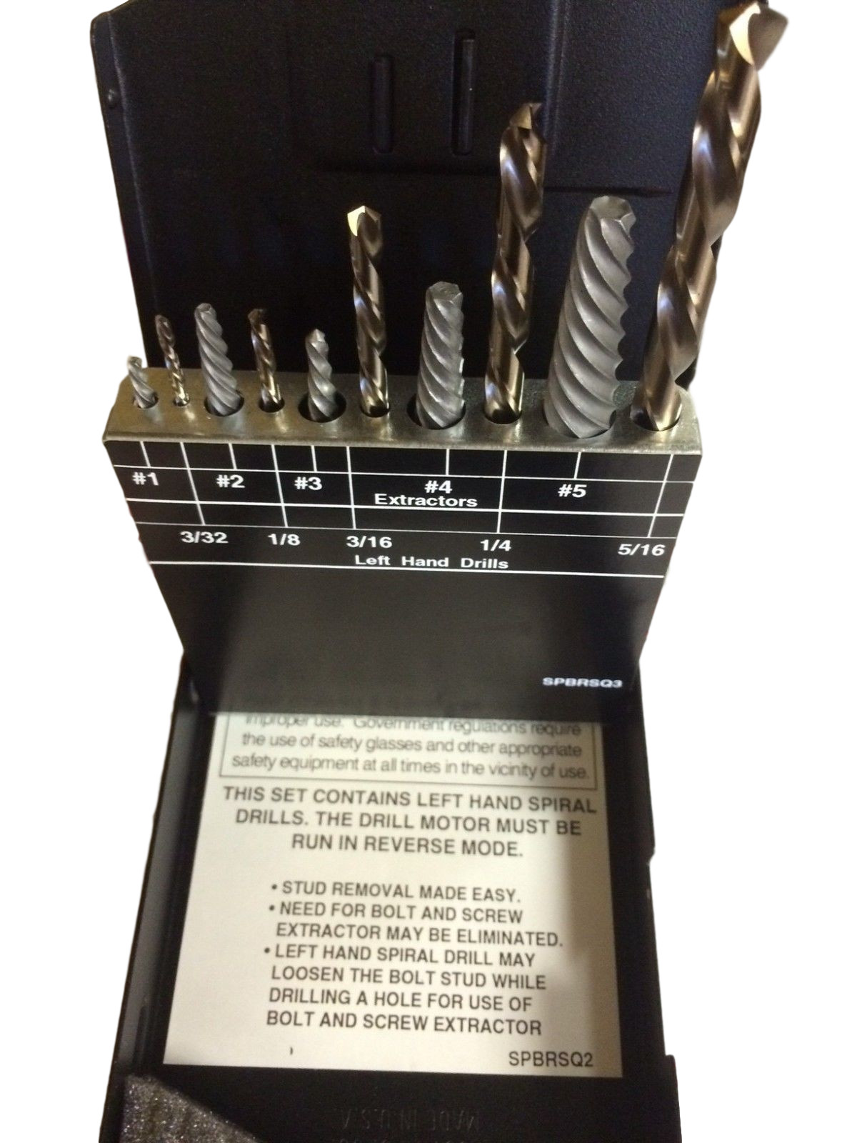 58510 Norseman / Viking SPRSQ3 10pc Screw Extractor Set Left Hand Bits NEW