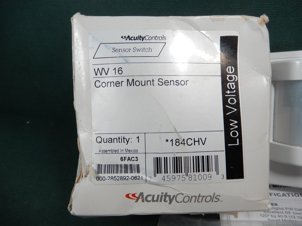 Acuity Controls WV 16 Corner Mount Sensor - NOS but Rough Box